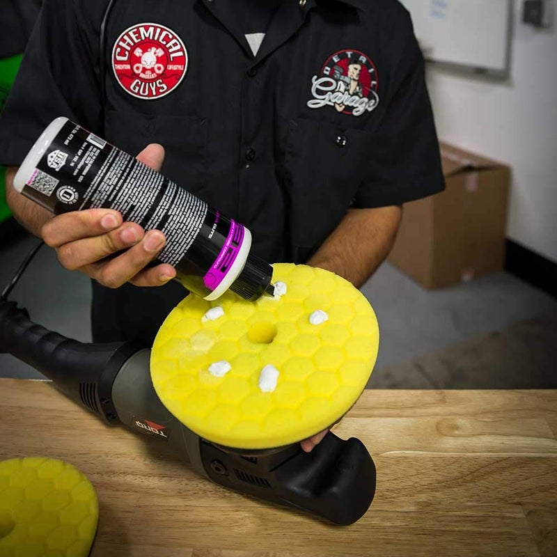 Chemical Guys BUFX111HEX6 Hex-Logic Quantum Heavy Cutting Pad, Yellow (6.5 Inch Pad Made for 6 Inch Backing Plates) - Image 2